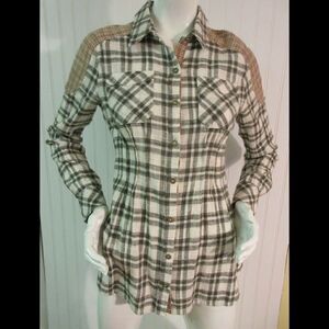 Anthropologie Free People madras shirt XS
